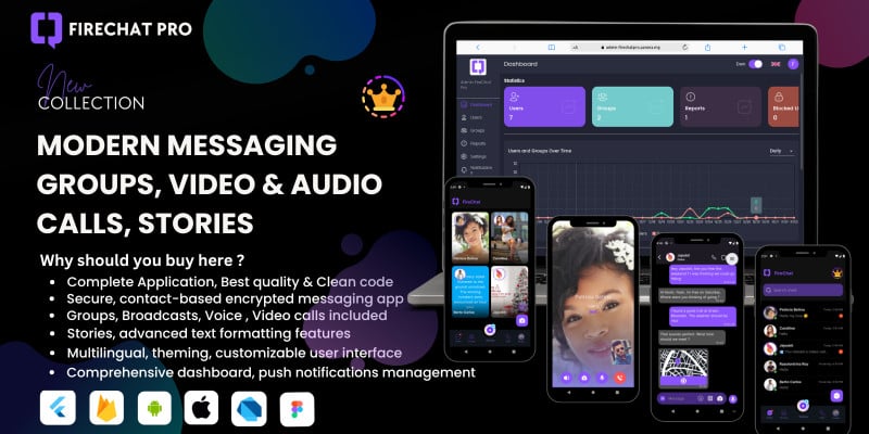 FireChat Pro - Flutter Group Chat - Video Calls